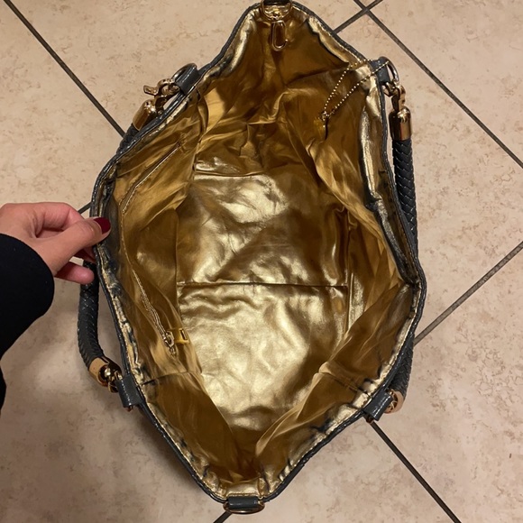 Big Buddha Grey Handbag w/ Gold Interior - Picture 2 of 5